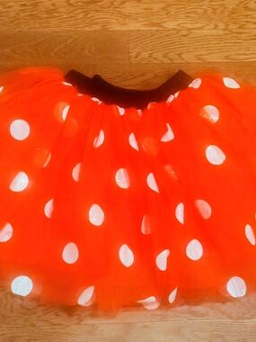 Red and White Polka Dot Tulle Minnie Mouse Skirt